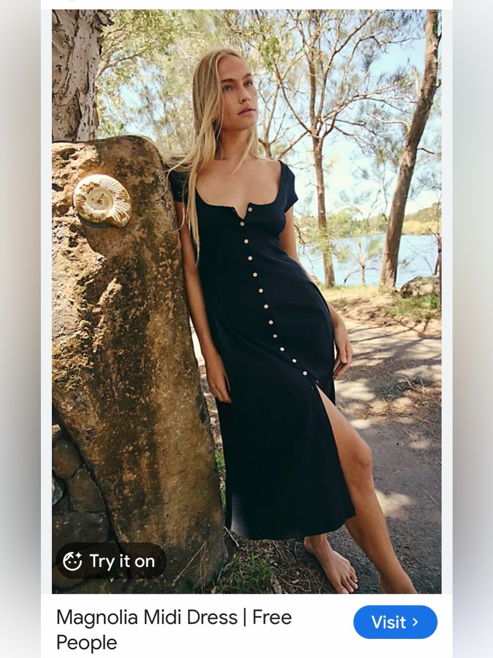 Free People Magnolia Midi Dress dust green
